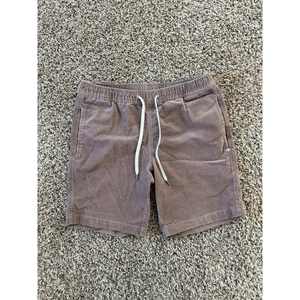 Vuori Mens Corduroy Optimist Shorts Size M Brown Elastic Waist Drawstring V835